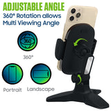 PHW100 - Cellet Desktop Phone Holder Stand for Desk - Adjustable 360 Degree Rotating Smartphone Mount with Quick Release Button, Non-Slip Base, Fits iPhone, Samsung Galaxy, Heavy Duty Desk Mount