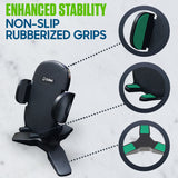 PHW100 - Cellet Desktop Phone Holder Stand for Desk - Adjustable 360 Degree Rotating Smartphone Mount with Quick Release Button, Non-Slip Base, Fits iPhone, Samsung Galaxy, Heavy Duty Desk Mount