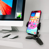 PHW100 - Cellet Desktop Phone Holder Stand for Desk - Adjustable 360 Degree Rotating Smartphone Mount with Quick Release Button, Non-Slip Base, Fits iPhone, Samsung Galaxy, Heavy Duty Desk Mount