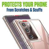 CCSAMN20CL - Crystal Clear Case for Samsung Galaxy Note 20, Ultra Slim Thin Shockproof Protective Phone Cover, Military Grade Drop Tested, Anti-Scratch PC Back & Flexible TPU Bumper, Supports Wireless Charging
