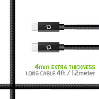 DCDC4BK - USB-C Charging Cable, 4ft. USB-C to USB-C Fast Charging and Data Sync Cable Compatible to ALL USB-C Device - Black