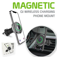 PHMAG12 - Car Phone Holder Mount and QI Wireless Phone Car Charger - Magnetic Air Vent Phone Holder Mount Compatible for MagSafe iPhones and Android Smartphones