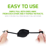 DAC8RBK - DCA8RBK - Cellet MFi Certified Retractable Lightning to USB-C Cable – 3ft Fast Charging Cord – Tangle-Free, Portable & Durable – Compatible with iPhone, iPad, and USB-C Chargers