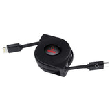 DAC8RBK - DCA8RBK - Cellet MFi Certified Retractable Lightning to USB-C Cable – 3ft Fast Charging Cord – Tangle-Free, Portable & Durable – Compatible with iPhone, iPad, and USB-C Chargers