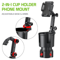 PH641 - Cup Holder With Phone Holder; Adjustable Base To Fit Most Cars