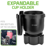 PH203CUPA - Expandable Car Cup Holder with Adjustable Base & Phone Holder, Fit Big Bottles 3.5 Inch