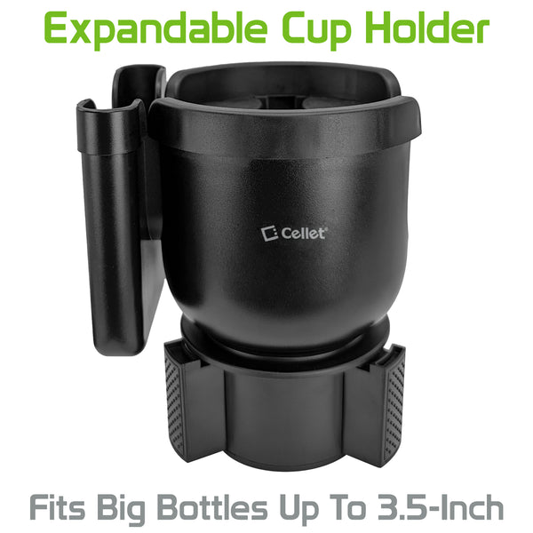 OUTXE Car Cup Holder Expander+Phone Mount, Adjustable Large