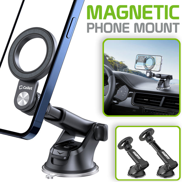 PHM300 - Cellet Magnetic Car Phone Mount | Telescopic Arm, 360° Rotation, Strong N52 Magnets