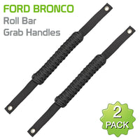STBRONC - 2 Pack Paracord Roll Bar Grab Handles Compatible with Ford Bronco 2021 ~ 2023