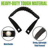 STBRONC - Paracord Roll Bar Grab Handles for Ford Bronco 2021 2022 2023 2024 Accessories, Heavy Duty Interior Grip Handle, Non-Slip Grab Bar for 2/4 Door Bronco, Black Thick Paracord with Metal Buckles, 2-Pack