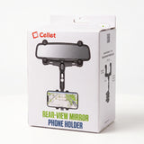 PHMIR5 -  Cellet Rear-View Mirror Phone Mount – 360° Rotation Car Holder for iPhone 15 14 13 Pro Max, Samsung Galaxy S24 S23 Ultra, Adjustable Fit 2.3”-3.75”, Hands-Free GPS Navigation