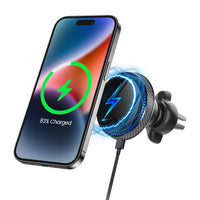 PHQ200 - 2-in-1 Magnetic Wireless Charging Air Vent and Dashboard Phone Holder Mount