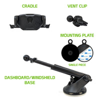 PH510 - 3-IN-1 Air Vent/Dashboard/Windshield Phone Mount with One Touch Lock Mechanism