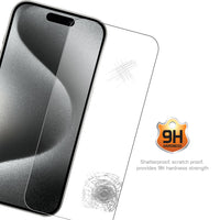 SGIPH15PRO - Apple iPhone 15 Pro Tempered Glass Screen Protector, 9H Hardness