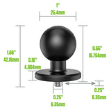 RA140 Cellet Ball Mount Cameras Motion Sensors Devices with 1/4"-20 x .25" Threaded Stud with B Size 1" Ball (Ford Bronco)