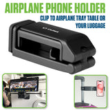 PHAP01 - Cellet Airplane Phone Holder Mount – Foldable Travel Phone Clip for Airplane Tray Table or Luggage Handle, Adjustable 360° Rotation, Universal Fit for iPhone, Samsung, Google Pixel & More