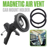 PH212 - Cellet Magnetic Air Vent Car Mount Holder - Universal MagSafe Compatible Phone Stand with Dual Ring Adapter & Stabilizer Leg Compatible with iPhone 18 17 16 15 14 13 12 Pro Max, Samsung Galaxy