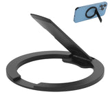 CLCMRINGA - Magnetic Phone Ring Holder for MagSafe, 360° Rotation Finger Grip & Adjustable Kickstand, Slim Zinc Alloy Cell Phone Stand Compatible with iPhone 17 16 15 14 13 12 Pro Max, Black