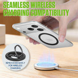 CLCMRINGC - Magnetic Phone Ring Holder Compatible with MagSafe - Ultra-Light 45g Aerospace Design - 360° Rotation & 90° Flip Metal Kickstand - Strong Grip Mount for iPhone 15 14 13 12, Plus, Pro Max & All Cases