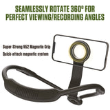 PHNECMAG - Cellet Magnetic Neck Phone Holder for Video Recording, Flexible Gooseneck Wearable Hands-Free POV Mount with N52 Magnets & Anti-Drop Safety Lanyard for iPhone, MagSafe & Smartphone