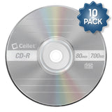 Cellet CD-R 10-Pack – 700MB 80-Minute Blank Discs, 52X Speed for Data, Music, and Photo Recording