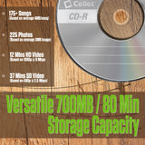 Cellet CD-R 10-Pack – 700MB 80-Minute Blank Discs, 52X Speed for Data, Music, and Photo Recording