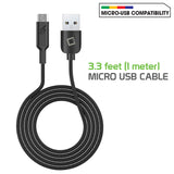 DAMICRO33B Cellet Micro-USB Charging Cable, Micro USB Charger Cord (3.3-Feet) (BULK)