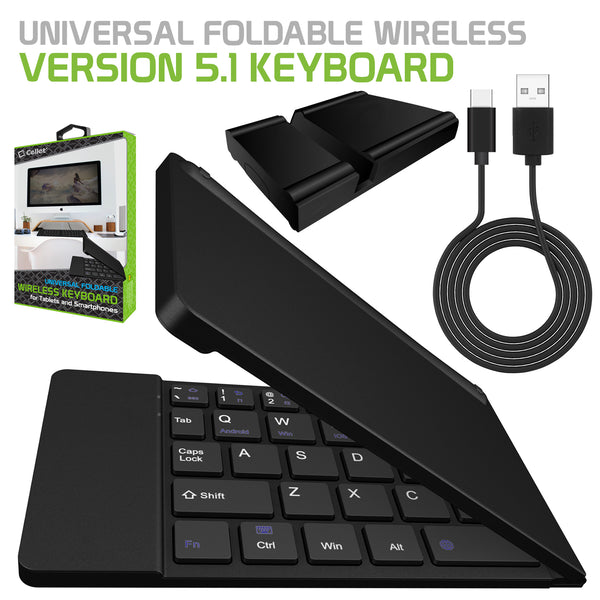 BKP200 - Cellet Universal Fold-able Wireless Version 5.1 Keyboard for Tablets and Smartphones