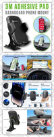 PHD300 - 🚗 Cellet Universal Car & Desk Phone Mount - Strong 3M Adhesive Pad, 360° Rotation, One-Touch Release - Secure Windshield, Dashboard & Countertop Holder for iPhone, Samsung, Android