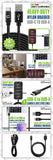DCA420BK - Cellet 4ft USB-C to USB-A Cable, Heavy-Duty Nylon Braided Charging & Data Sync Cord, 3.5mm Thick Durable Cable, Reversible USB-C Connector for iPhone, Samsung Galaxy, Pixel & More