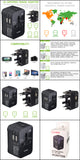 CNUNMC - Cellet International Travel Adapter, All-in-One Worldwide Power Adapter with USB-C & USB-A – Cellet Universal Plug for US/EU/UK/AU – Surge Protection, UL Certified, for Phones, Laptops, Tablets, Cameras