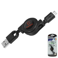 DAMICROR - Cellet Retractable Micro USB to USB A Cable Data Sync and Charge Cord, Compatible with All Smartphone with Micro USB Port