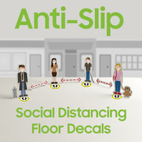 SK03 - 8 Pack 6FT Social Distancing Floor Decal, Anti-Slip Safety Social Distancing Floor Decal Marker for Banks, Shopping Centers, Grocery Stores and More