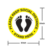 SK03 - 8 Pack 6FT Social Distancing Floor Decal, Anti-Slip Safety Social Distancing Floor Decal Marker for Banks, Shopping Centers, Grocery Stores and More