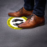 SK03 - 8 Pack 6FT Social Distancing Floor Decal, Anti-Slip Safety Social Distancing Floor Decal Marker for Banks, Shopping Centers, Grocery Stores and More