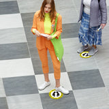 SK03 - 8 Pack 6FT Social Distancing Floor Decal, Anti-Slip Safety Social Distancing Floor Decal Marker for Banks, Shopping Centers, Grocery Stores and More