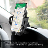 PHD260 - Dashboard Clip Phone Holder, Clip Mount with Non-Slip Clamp, Automatic Arm Release Button and 360 Degree Rotation for Apple iPhone XS Max, X/XR/XS, Samsung Galaxy Note 10/10 Plus and More – by Cellet