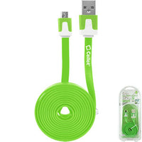 DAMICROHGR - Cellet 4 Ft. Flat Wire Micro USB Charging/Data Cable - Green