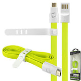 DAMICROGGR -Cellet 3 Ft. Flat Wire Micro USB Charging/Data Sync Cable - Green