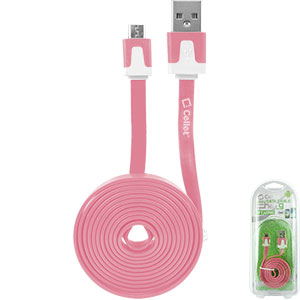 DAMICROHPK - Cellet 4 Ft. Flat Wire Micro USB Charging/Data Cable - Pink