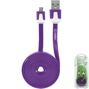 DAMICROHPR - Cellet 4 Ft. Flat Wire Micro USB Charging/Data Cable - Purple