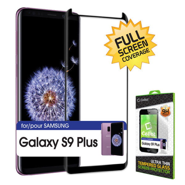 SGSAMS9PF- Full Coverage Screen Protector 9H Hardness Tempered Glass - Samsung Galaxy S9 Plus
