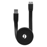 DAUSB30FBK - Cellet SuperSpeed USB 3.0 Type A to Micro-B Flat Cable - Black