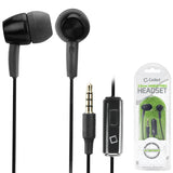 EP35PSTBK - Cellet In-Ear 3.5mm Wired Headphones, Hands-Free Stereo Earbuds with Microphone - Black