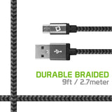 DAMICRO9 - Cellet Premium Braided & Metallic Housing 9 Ft. Micro USB Charging / Data Cable