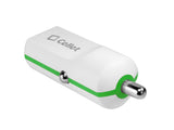 PUSBW1GR - Cellet Universal 1A (5W) USB Car Charger - White/Green