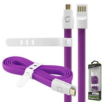 DAMICROGPR - Cellet 3 Ft. Flat Wire Micro USB Charging/Data Sync Cable - Purple