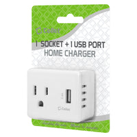 TP340 - Cellet UL Certified 1 Outlet + 12Watt (2.4Amp) USB Port Travel Charger