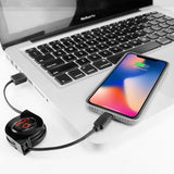 DAAPP8RBK - Retractable iPhone Lightning USB Charging Cable MFI Certified - Black