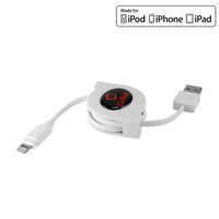 DAAPP8RWT - Retractable iPhone Lightning USB Charging Cable MFI Certified - White